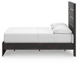 Hollivern Full Panel Bed with Storage with Mirrored Dresser and Nightstand in Dark Gray from Ashley - Luna Furniture