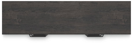 Hollivern King Panel Bed with Dresser and Nightstand in Dark Gray from Ashley - Luna Furniture