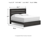 Hollivern King Panel Bed with Dresser and Nightstand in Dark Gray from Ashley - Luna Furniture