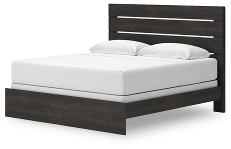 Hollivern King Panel Bed with Dresser in Dark Gray from Ashley - Luna Furniture