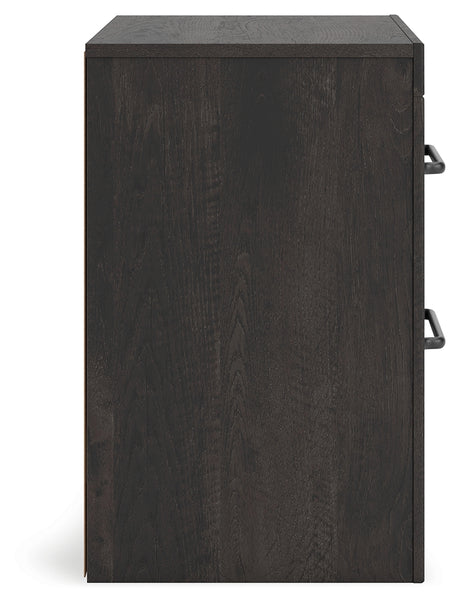 Hollivern Twin Panel Bed with Mirrored Dresser and 2 Nightstands in Dark Gray from Ashley - Luna Furniture