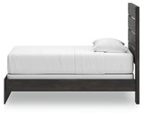 Hollivern Twin Panel Bed with Mirrored Dresser in Dark Gray from Ashley - Luna Furniture