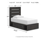 Hollivern Twin Panel Storage Bed with Dresser in Dark Gray from Ashley - Luna Furniture