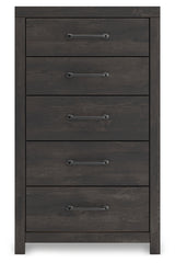 Hollivern Twin Panel Storage Bed with Mirrored Dresser, Chest and 2 Nightstands in Dark Gray from Ashley - Luna Furniture