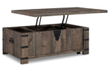 Hollum Rustic Brown Lift-top Coffee Table and 2 End Tables from Ashley - Luna Furniture