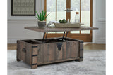 Hollum Rustic Brown Lift-top Coffee Table and 2 End Tables from Ashley - Luna Furniture