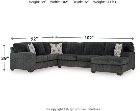 Hollyview Shadow 3-Piece Sectional with Chaise from Ashley - Luna Furniture