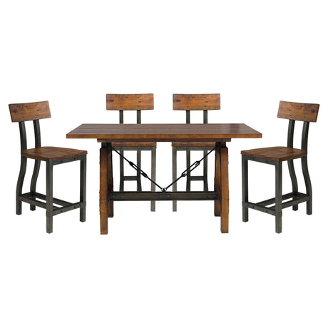 Holverson Rustic Brown 5-Piece Counter Height Set from Homelegance - Luna Furniture