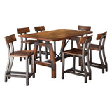 Holverson Rustic Brown 7-Piece Counter Height Set from Homelegance - Luna Furniture