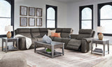 Hoopster Gunmetal 6-Piece Power Reclining Sectional from Ashley - Luna Furniture