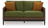 Horizon Hall Outdoor Sofa and Loveseat in Brown/Green from Ashley - Luna Furniture