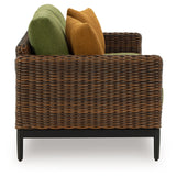 Horizon Hall Outdoor Sofa and Loveseat in Brown/Green from Ashley - Luna Furniture