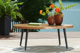 Horizon Hall Two-tone Brown Outdoor Coffee Table from Ashley - Luna Furniture