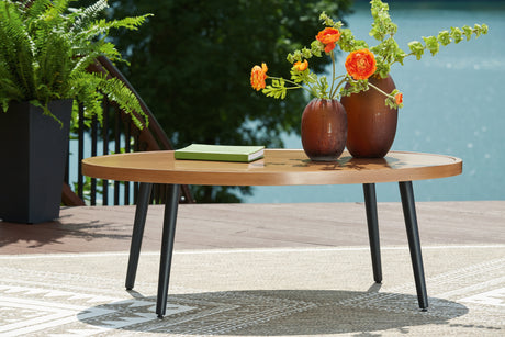 Horizon Hall Two-tone Brown Outdoor Coffee Table from Ashley - Luna Furniture