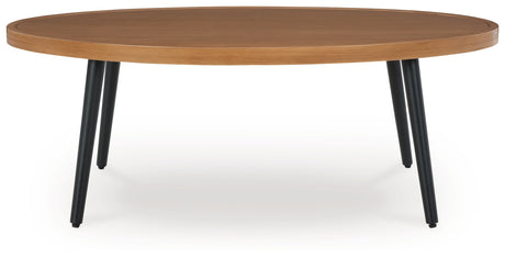 Horizon Hall Two-tone Brown Outdoor Coffee Table from Ashley - Luna Furniture
