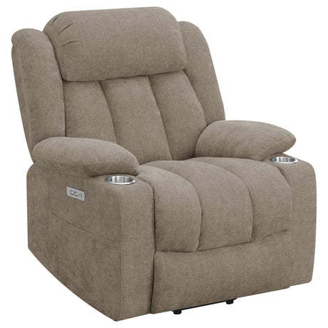 Houston Camel Upholstered Power Lift Recliner Chair from Coaster - Luna Furniture