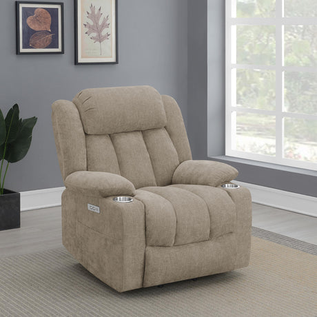 Houston Camel Upholstered Power Lift Recliner Chair from Coaster - Luna Furniture
