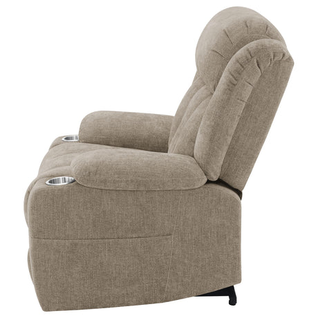 Houston Camel Upholstered Power Lift Recliner Chair from Coaster - Luna Furniture