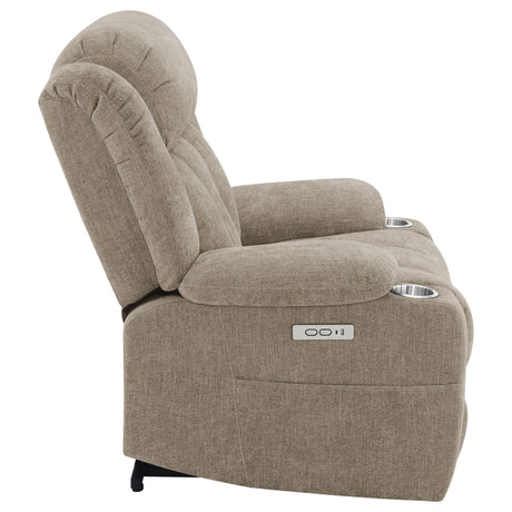 Houston Camel Upholstered Power Lift Recliner Chair from Coaster - Luna Furniture