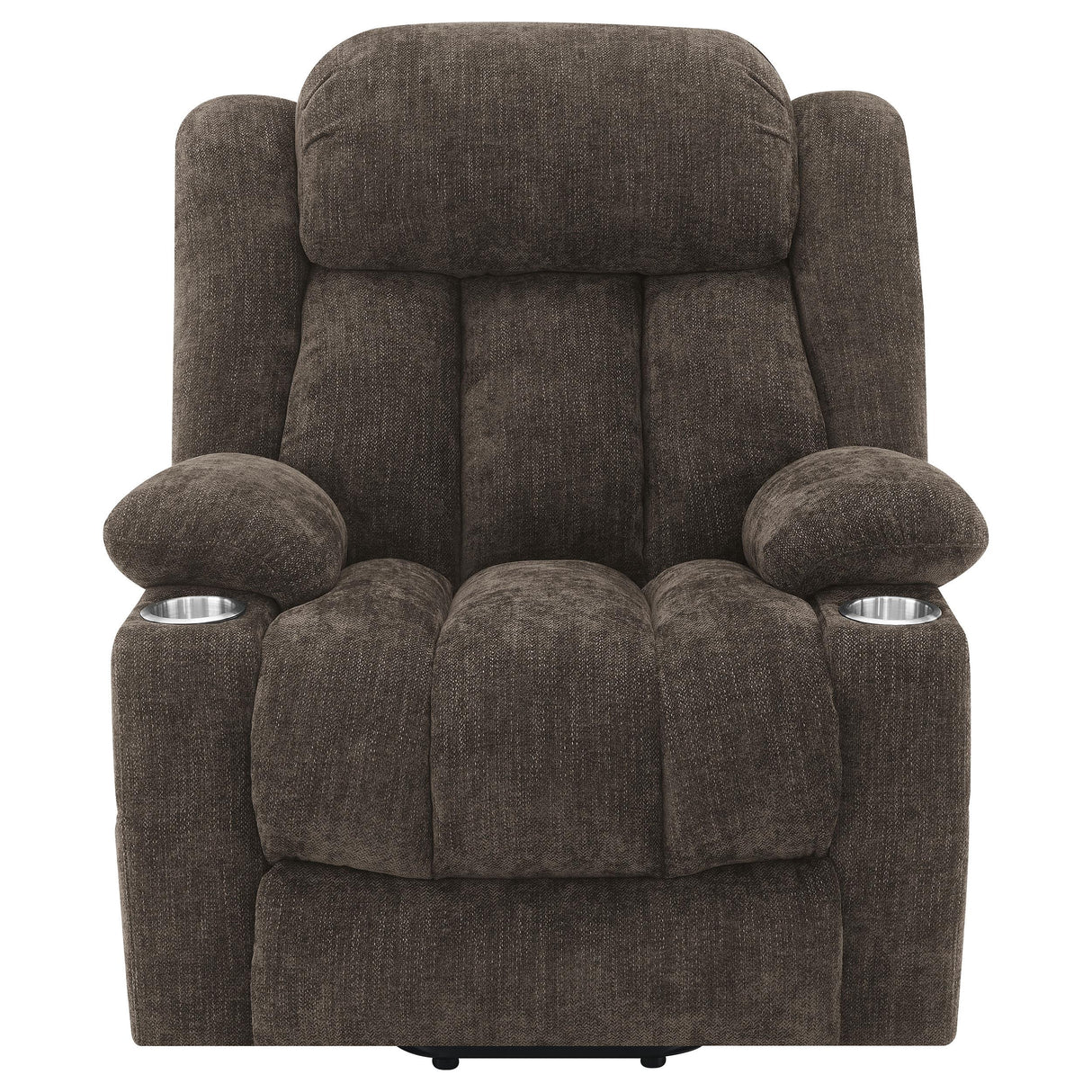 Houston Dark Brown Upholstered Power Lift Recliner Chair from Coaster - Luna Furniture