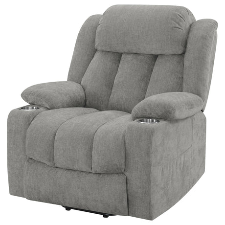 Houston Gray Upholstered Power Lift Recliner Chair from Coaster - Luna Furniture