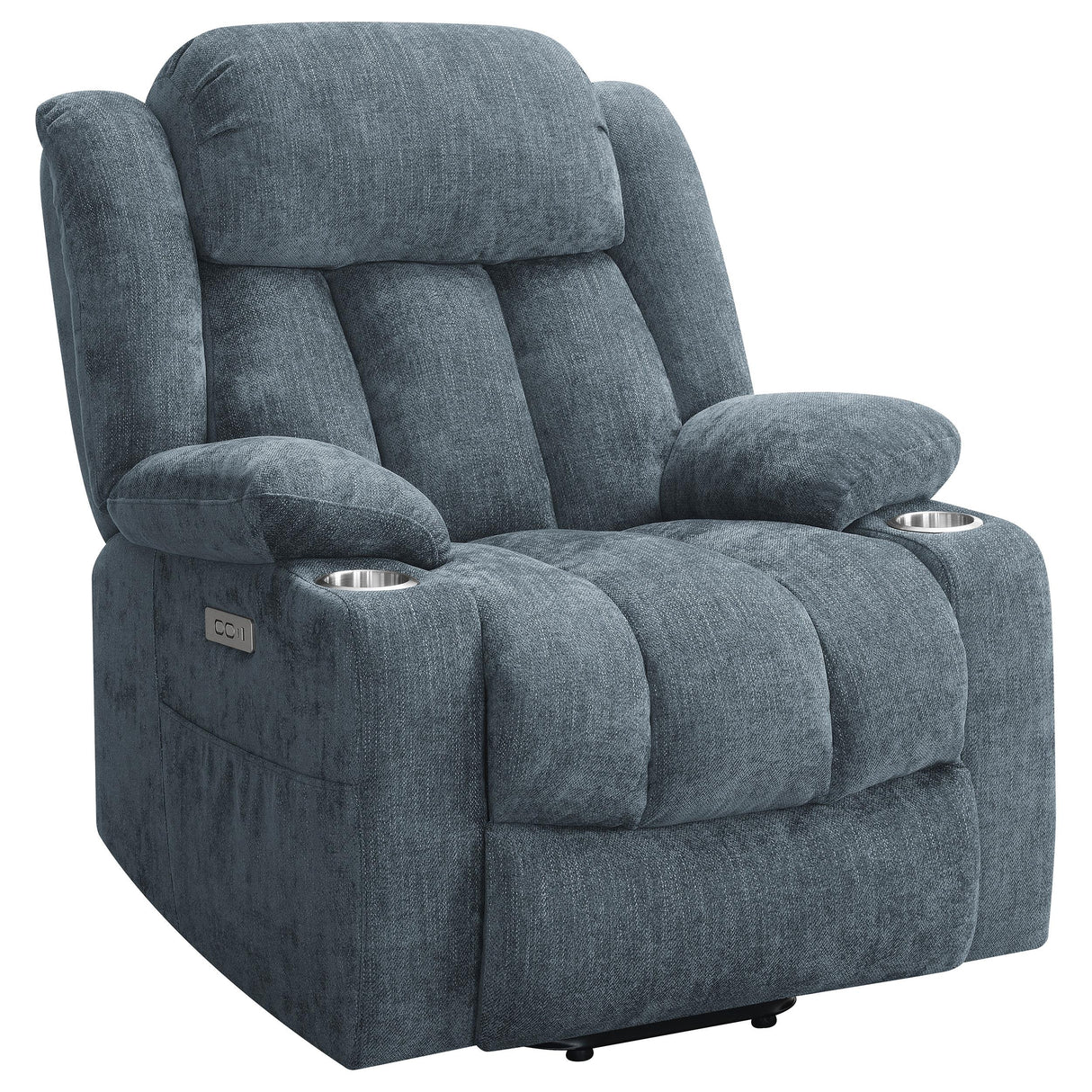 Houston Slate Blue Upholstered Power Lift Recliner Chair from Coaster - Luna Furniture