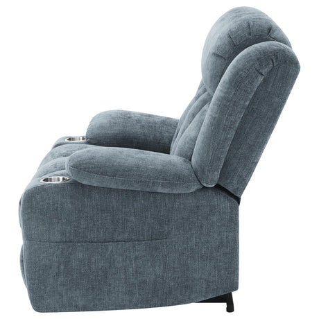 Houston Slate Blue Upholstered Power Lift Recliner Chair from Coaster - Luna Furniture