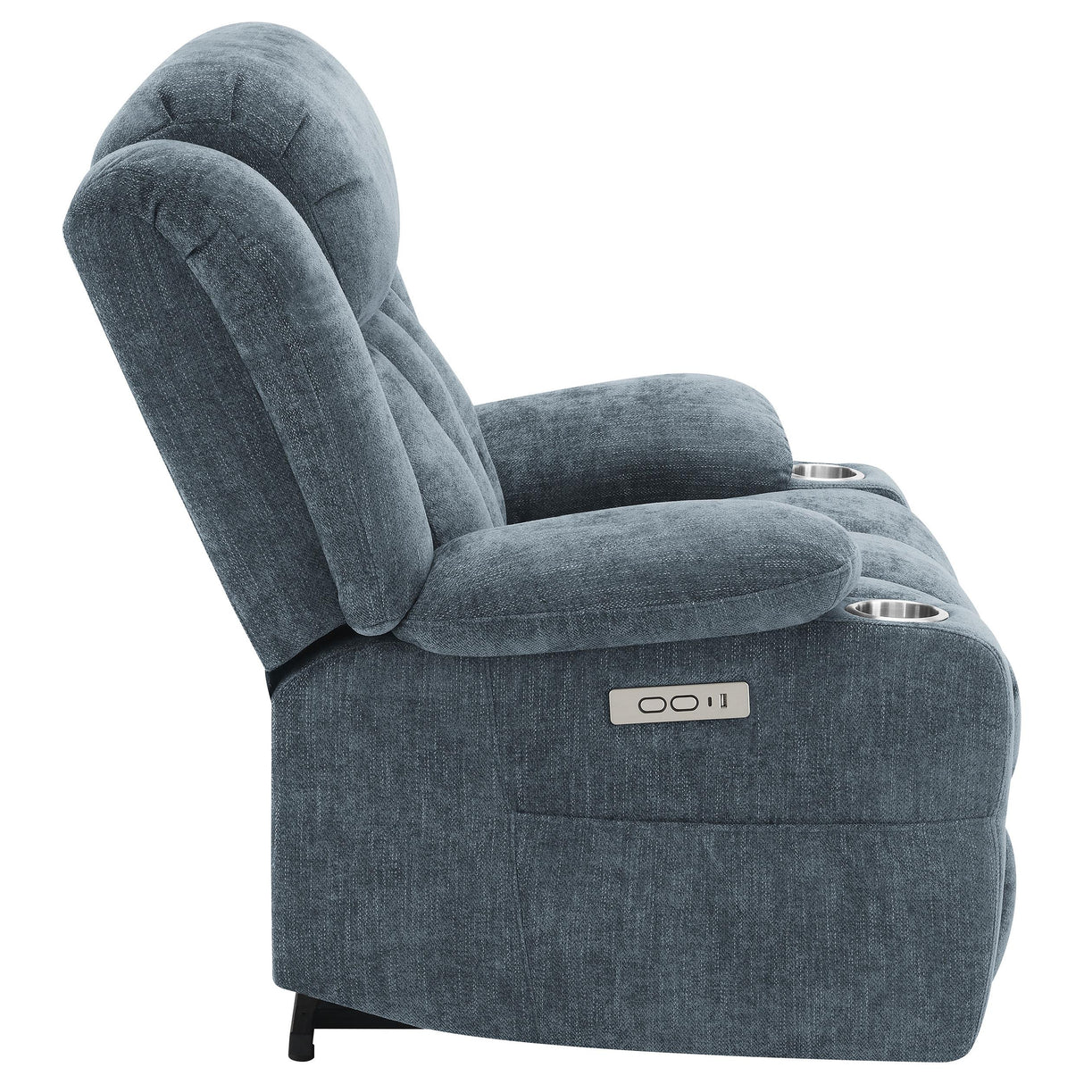 Houston Slate Blue Upholstered Power Lift Recliner Chair from Coaster - Luna Furniture