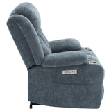 Houston Slate Blue Upholstered Power Lift Recliner Chair from Coaster - Luna Furniture