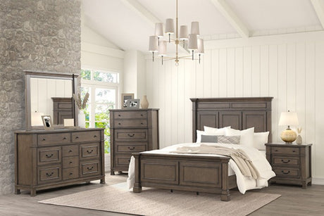 Huddersfield Dark Walnut King Panel Bed from Furniture of America - Luna Furniture