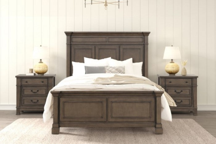 Huddersfield Dark Walnut King Panel Bed from Furniture of America - Luna Furniture