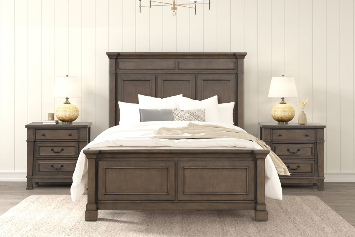 Huddersfield Dark Walnut King Panel Bed from Furniture of America - Luna Furniture