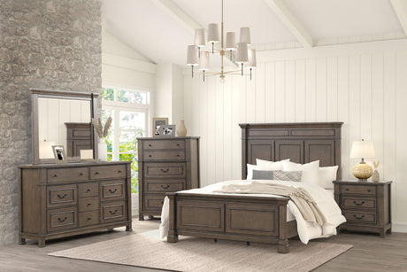 Huddersfield Dark Walnut Queen Panel Bed from Furniture of America - Luna Furniture