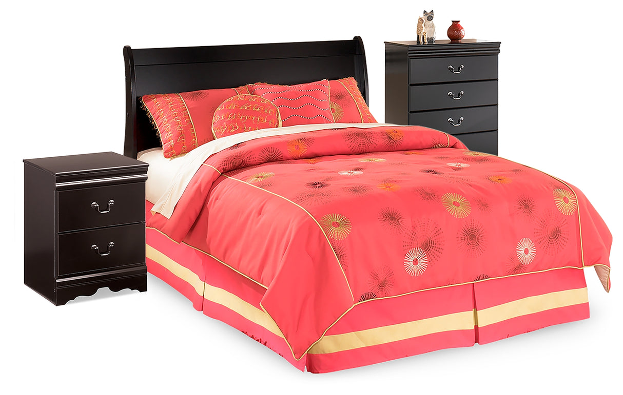 Huey Vineyard Black Full Sleigh Headboard, Chest and Nightstand from Ashley - Luna Furniture