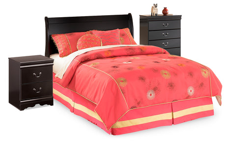 Huey Vineyard Black Full Sleigh Headboard, Chest and Nightstand from Ashley - Luna Furniture