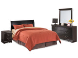 Huey Vineyard Black Queen Sleigh Headboard, Dresser, Mirror and Nightstand from Ashley - Luna Furniture