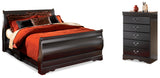 Huey Vineyard Black Queen Sleight Bed and Chest from Ashley - Luna Furniture