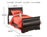 Huey Vineyard Black Twin Sleigh Bed and Chest from Ashley - Luna Furniture