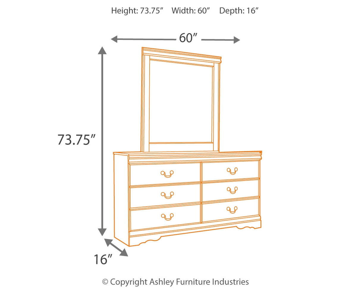 Huey Vineyard Full Sleigh Bed with Mirrored Dresser, Chest and 2 Nightstands in Black from Ashley Furniture - Luna Furniture
