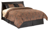 Huey Vineyard Queen Sleigh Headboard Bed with Mirrored Dresser and Chest in Black from Ashley - Luna Furniture