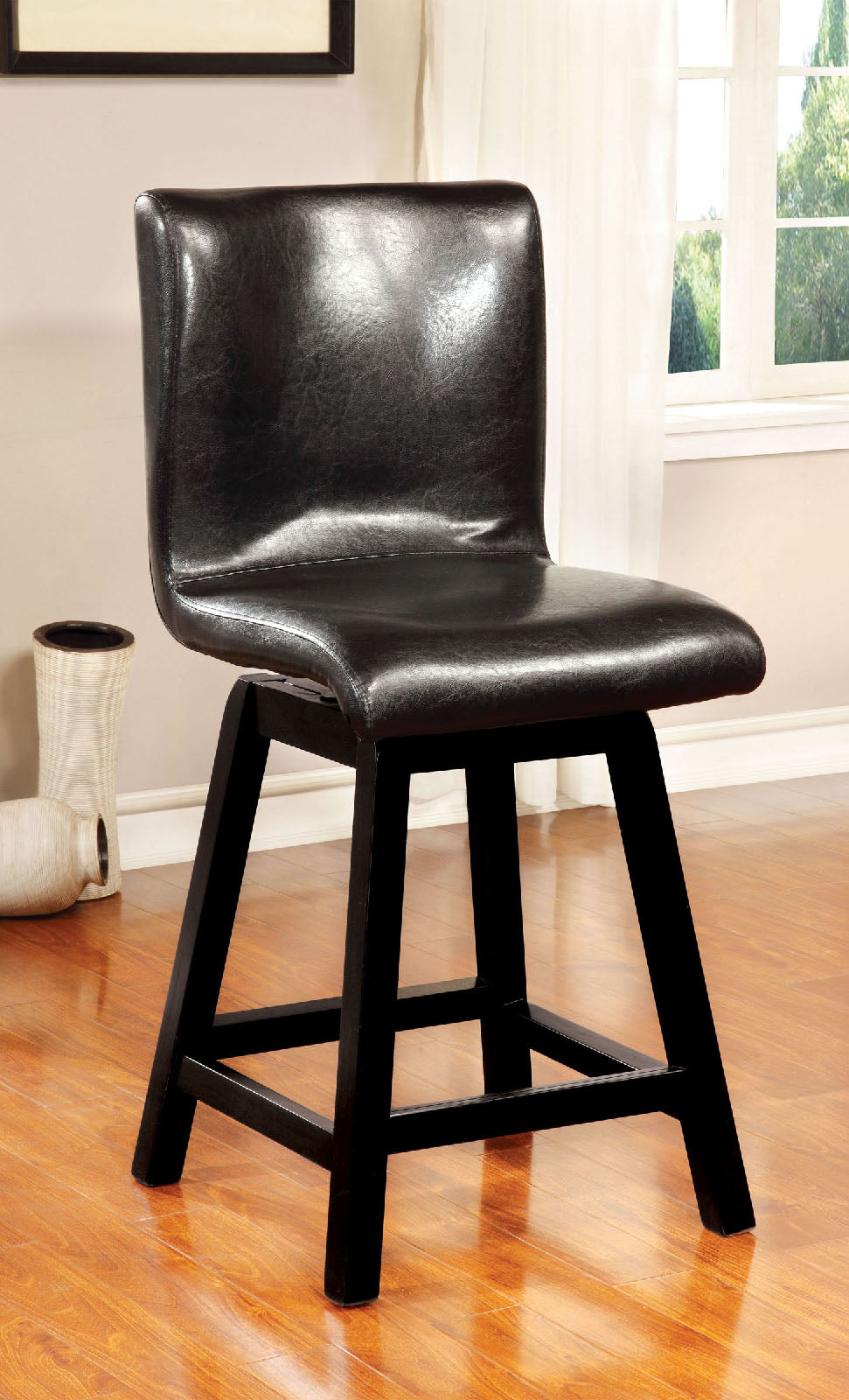 Hurley Black Counter Height Chair from Furniture of America - Luna Furniture