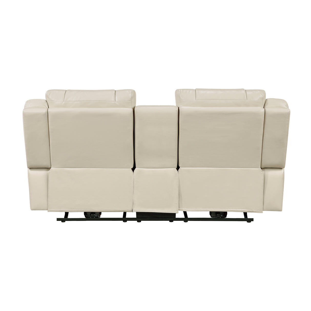 Huron Beige Power Double Reclining Loveseat with Center Console from Homelegance - Luna Furniture