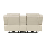 Huron Beige Power Double Reclining Loveseat with Center Console from Homelegance - Luna Furniture