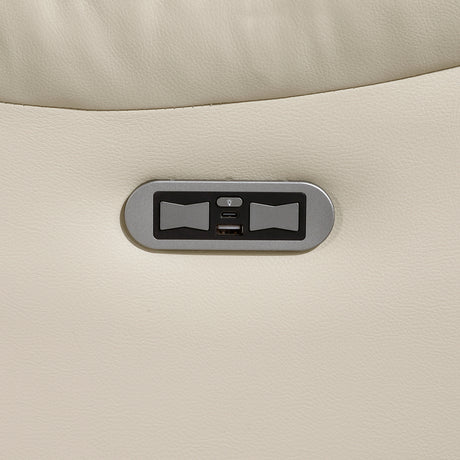 Huron Beige Power Double Reclining Loveseat with Center Console from Homelegance - Luna Furniture