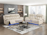 Huron Beige Power Double Reclining Living Room Set from Homelegance - Luna Furniture