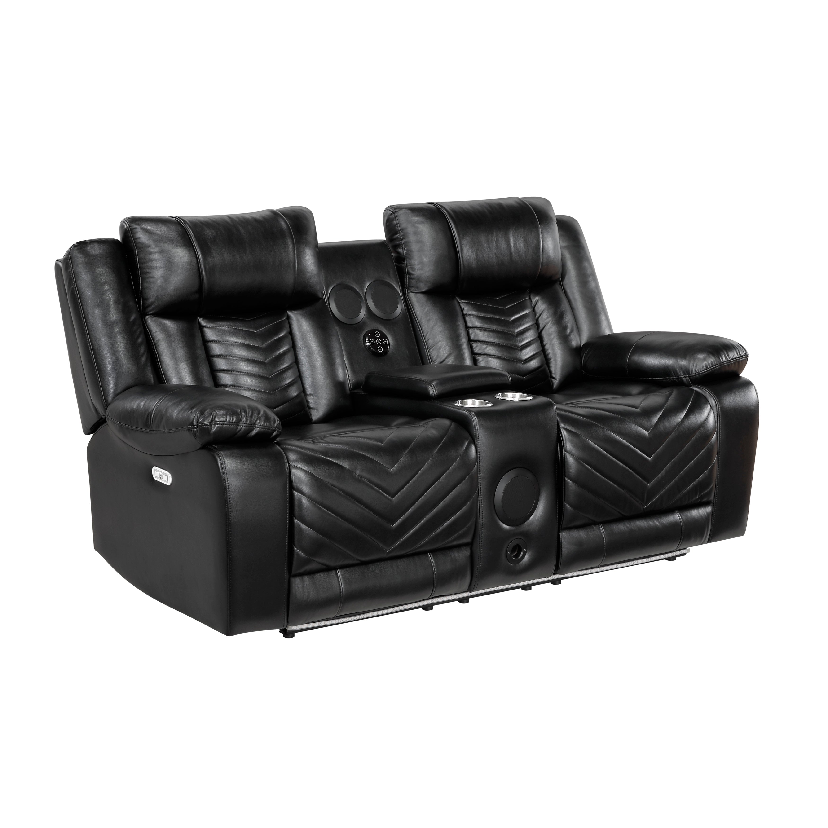 LA TERRE SHOP SALON de BLACK 2個セット Homelegance Huron Black Power Double Reclining Living Room Set