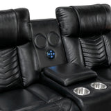 Huron Black Power Double Reclining Loveseat with Center Console from Homelegance - Luna Furniture