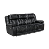 Huron Black Power Double Reclining Sofa from Homelegance - Luna Furniture
