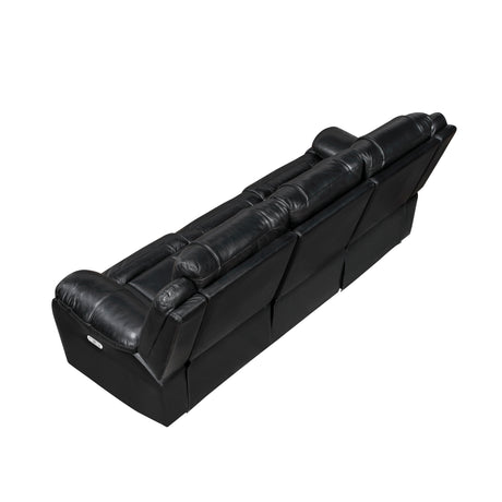 Huron Black Power Double Reclining Sofa from Homelegance - Luna Furniture