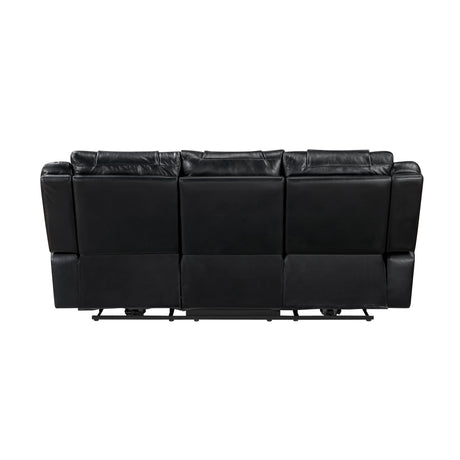 Huron Black Power Double Reclining Sofa from Homelegance - Luna Furniture